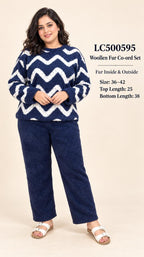 Stay cozy and stylish this season with this trendy woollen fur co-ord set!