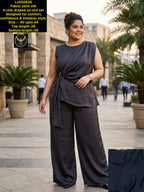 Turn heads in our draped satin silk co-ord set