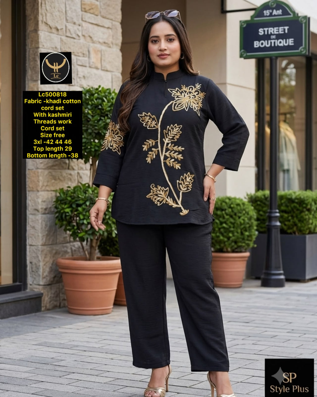 Exquisite Kashmiri Thread Work Khadi Cotton Co-Ord Set 