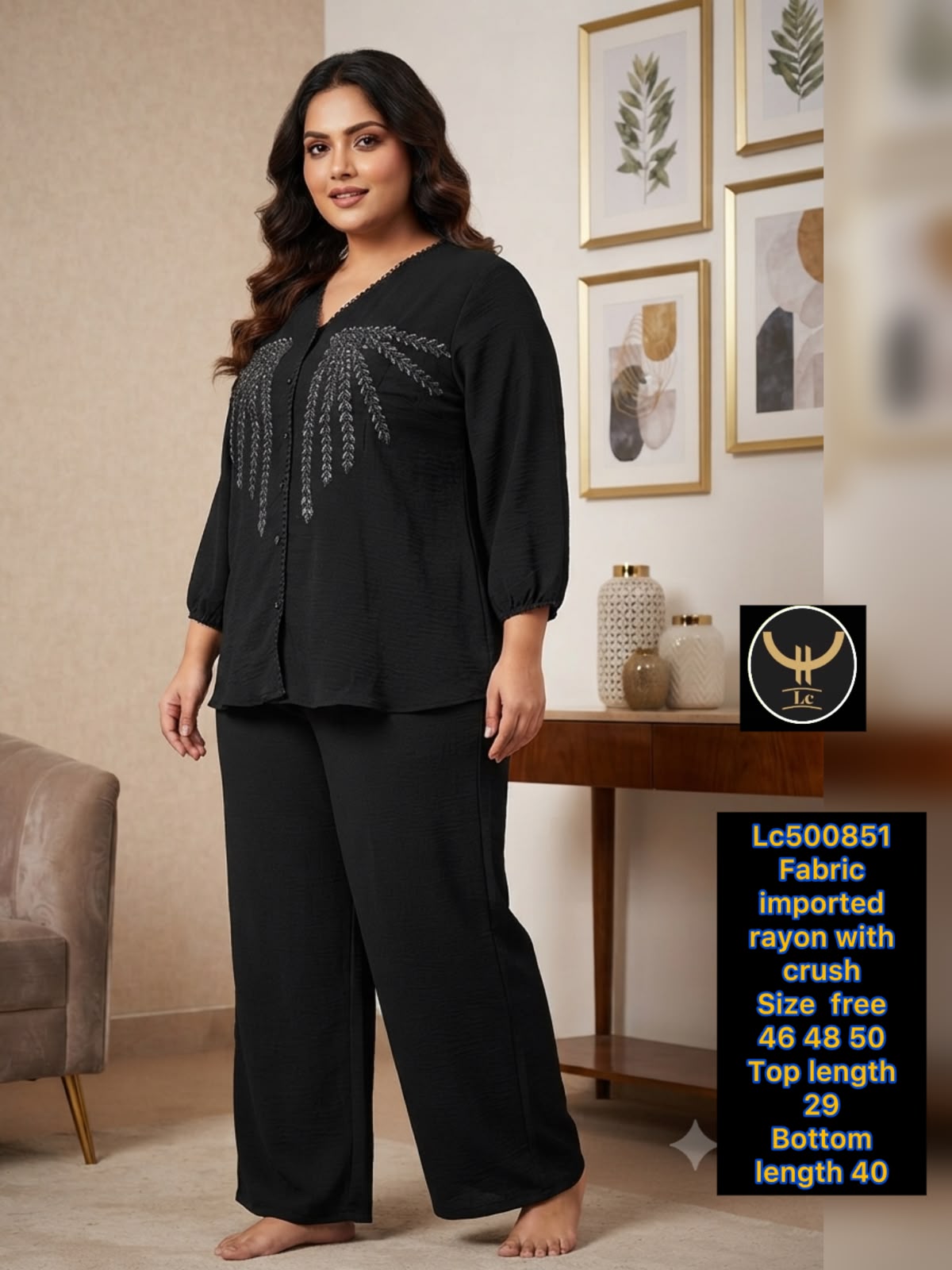 Gorgeous Imported Crush Rayon Embroidered Co-Ord Set 