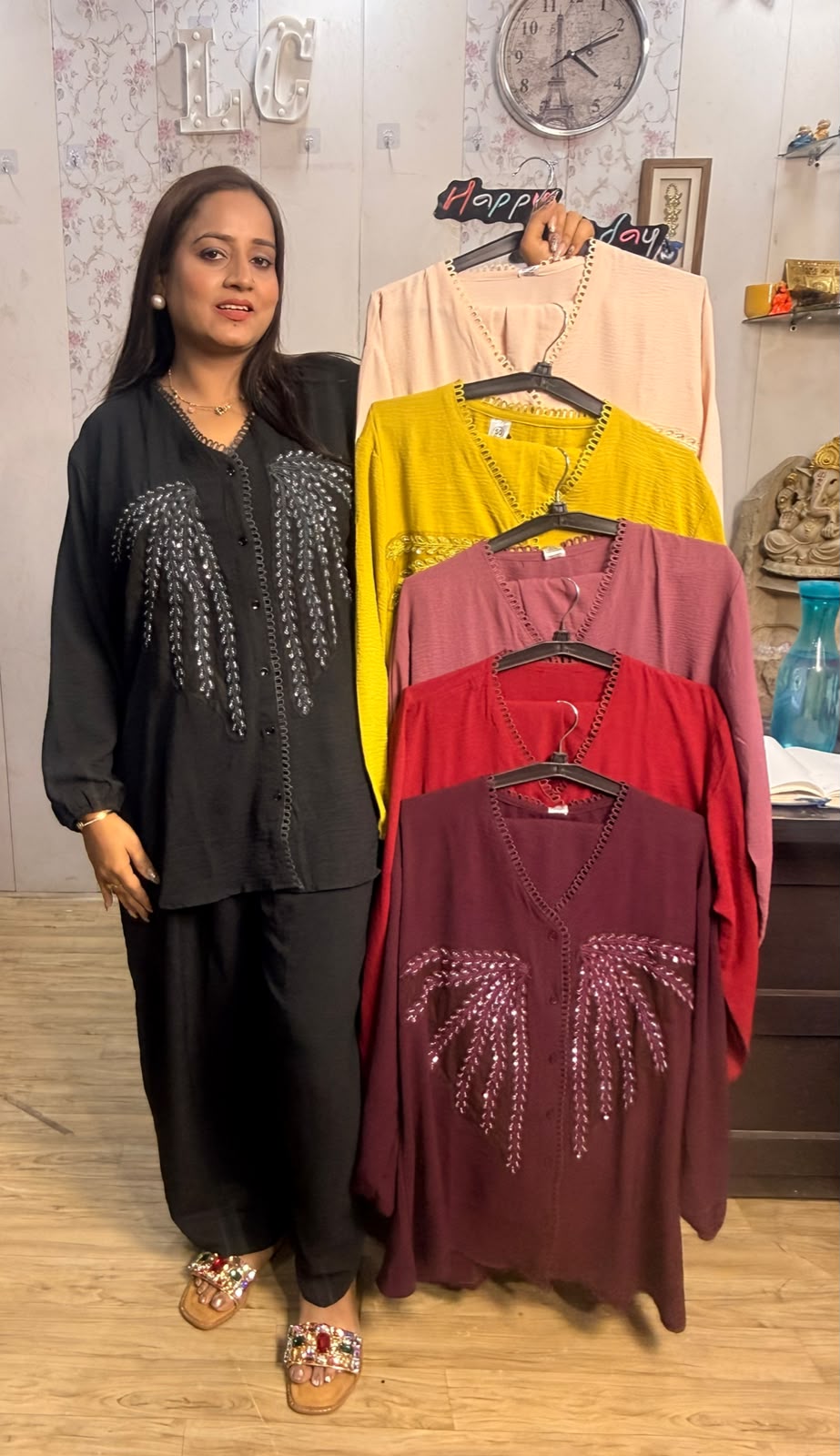 Gorgeous Imported Crush Rayon Embroidered Co-Ord Set 