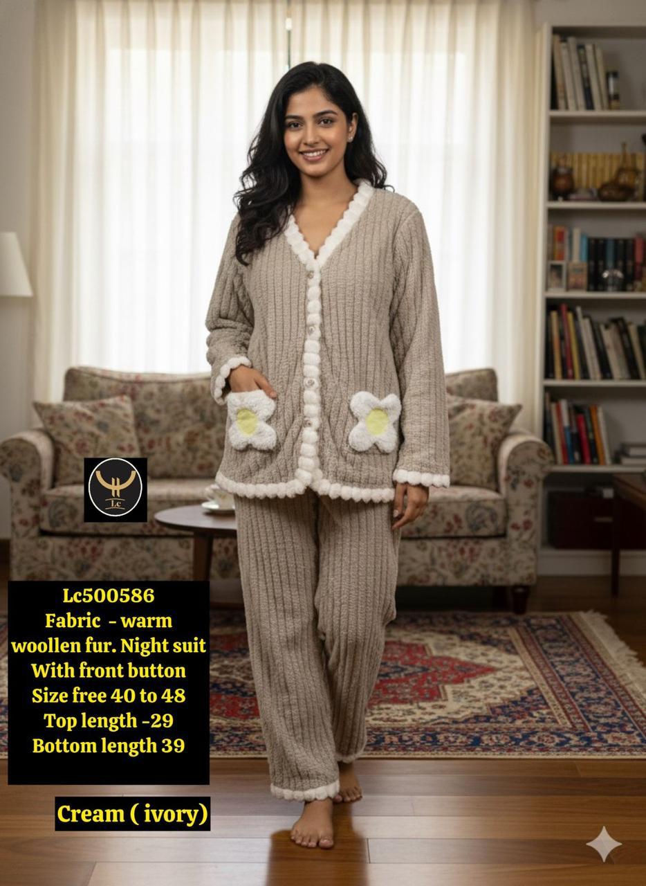 ultra-warm woollen fur night suit!