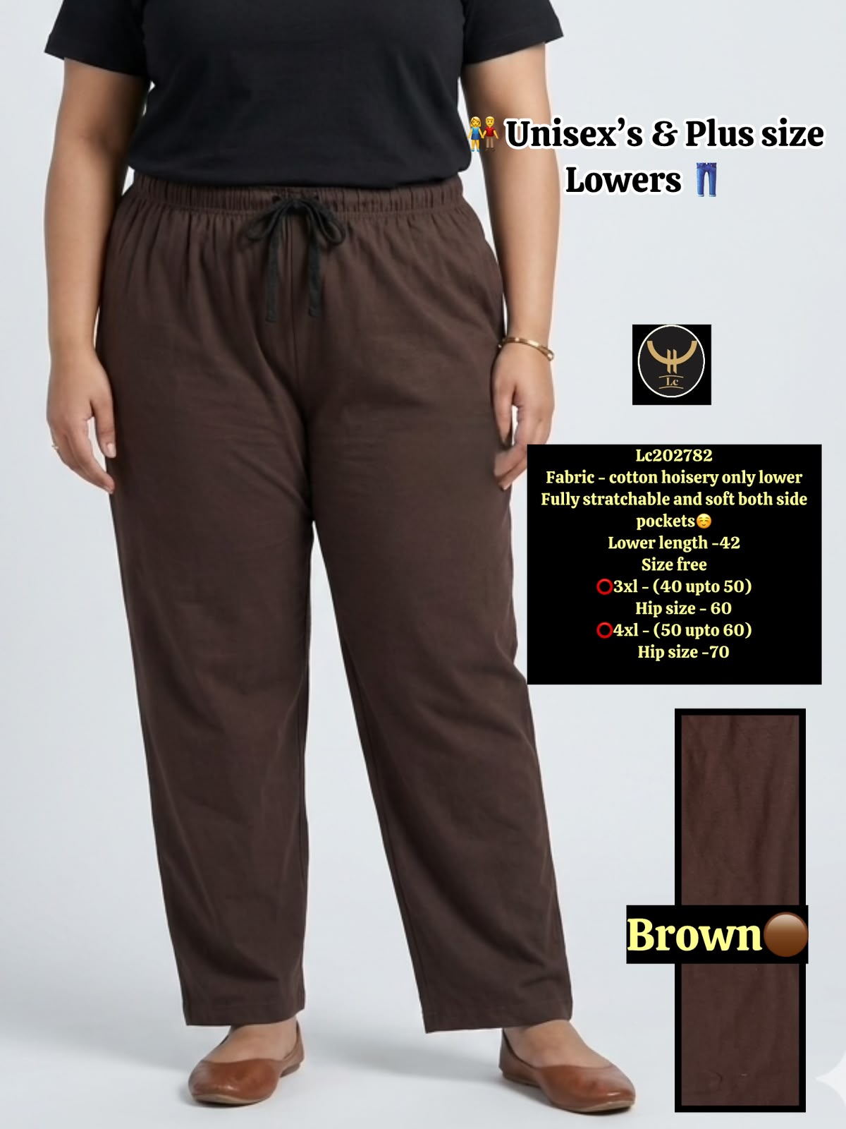 Soft Cotton Hosiery Casual Track Pants / Lower with Drawstring & Pockets