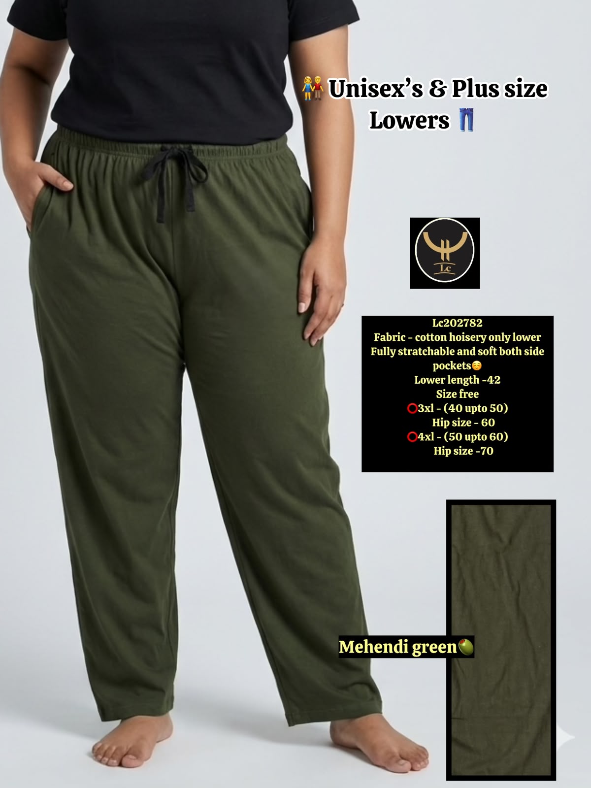 Soft Cotton Hosiery Casual Track Pants / Lower with Drawstring & Pockets