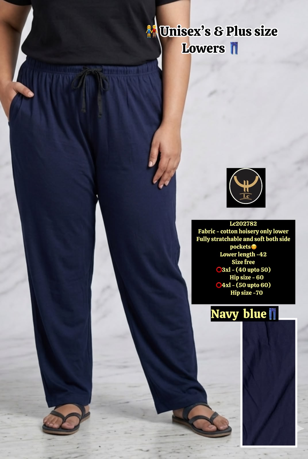 Soft Cotton Hosiery Casual Track Pants / Lower with Drawstring & Pockets