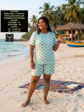 Women's Plus Size Printed T-Shirt & Shorts /Nikker Set
