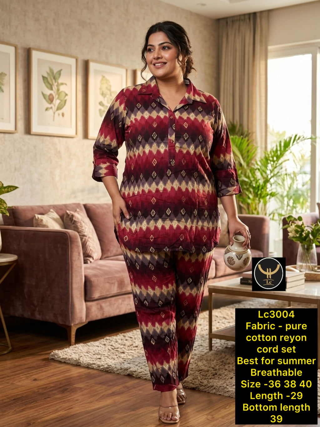 Summer Casual 2-Piece Collared Shirt & Trouser Set