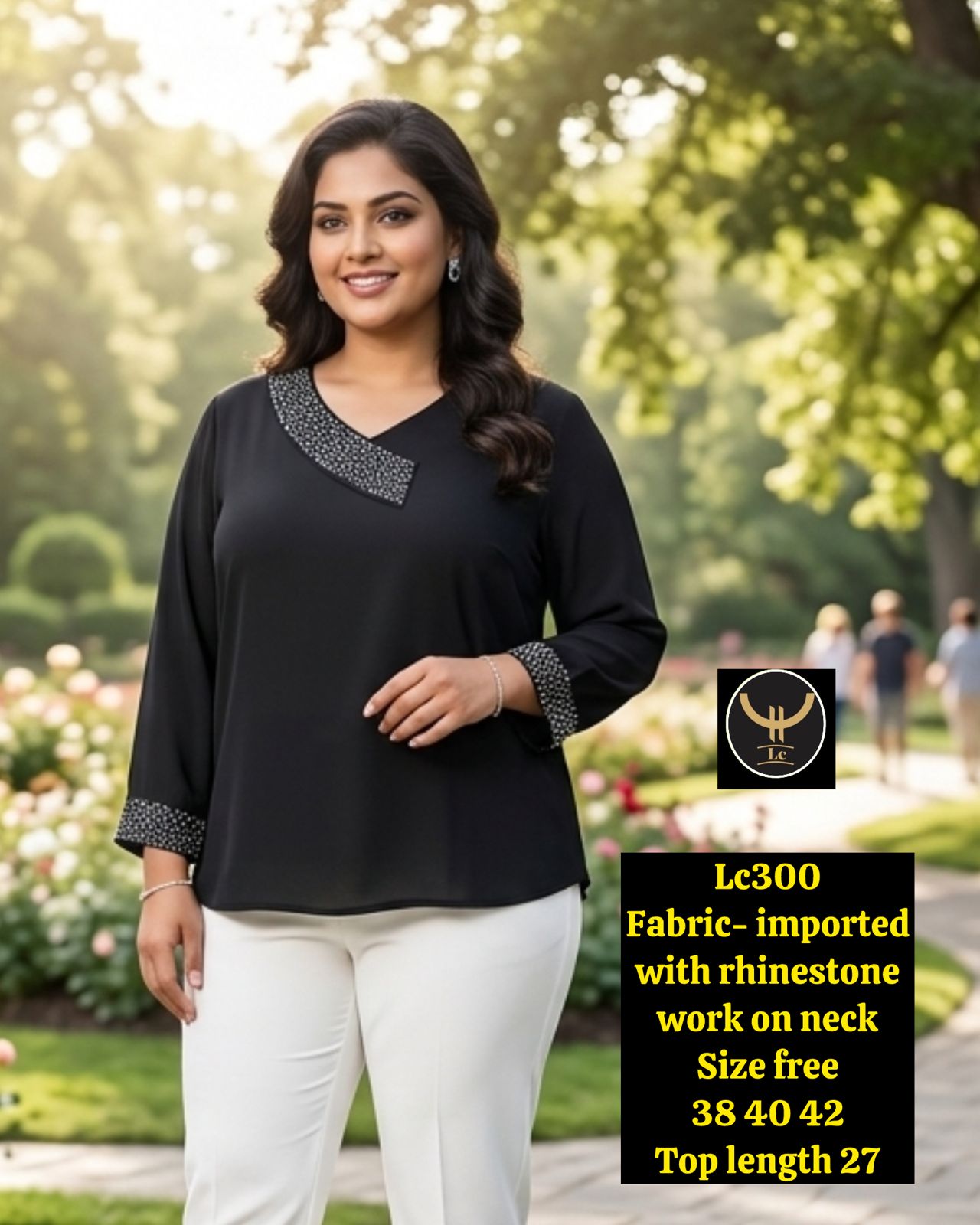 Shimmer Border V-Neck Casual & Party Wear Imported Top