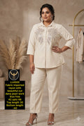 Women's Designer Cut Dana & Pearl Handwork Rayon Top & Bottom Set