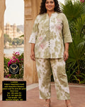 Women Tie-Dye Crush Fabric Co-ord Set with Floral Patches