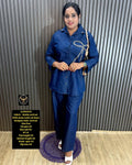 Festive Wear Handcrafted Cutdana & Stone Work Indo-Western DenimCord Set