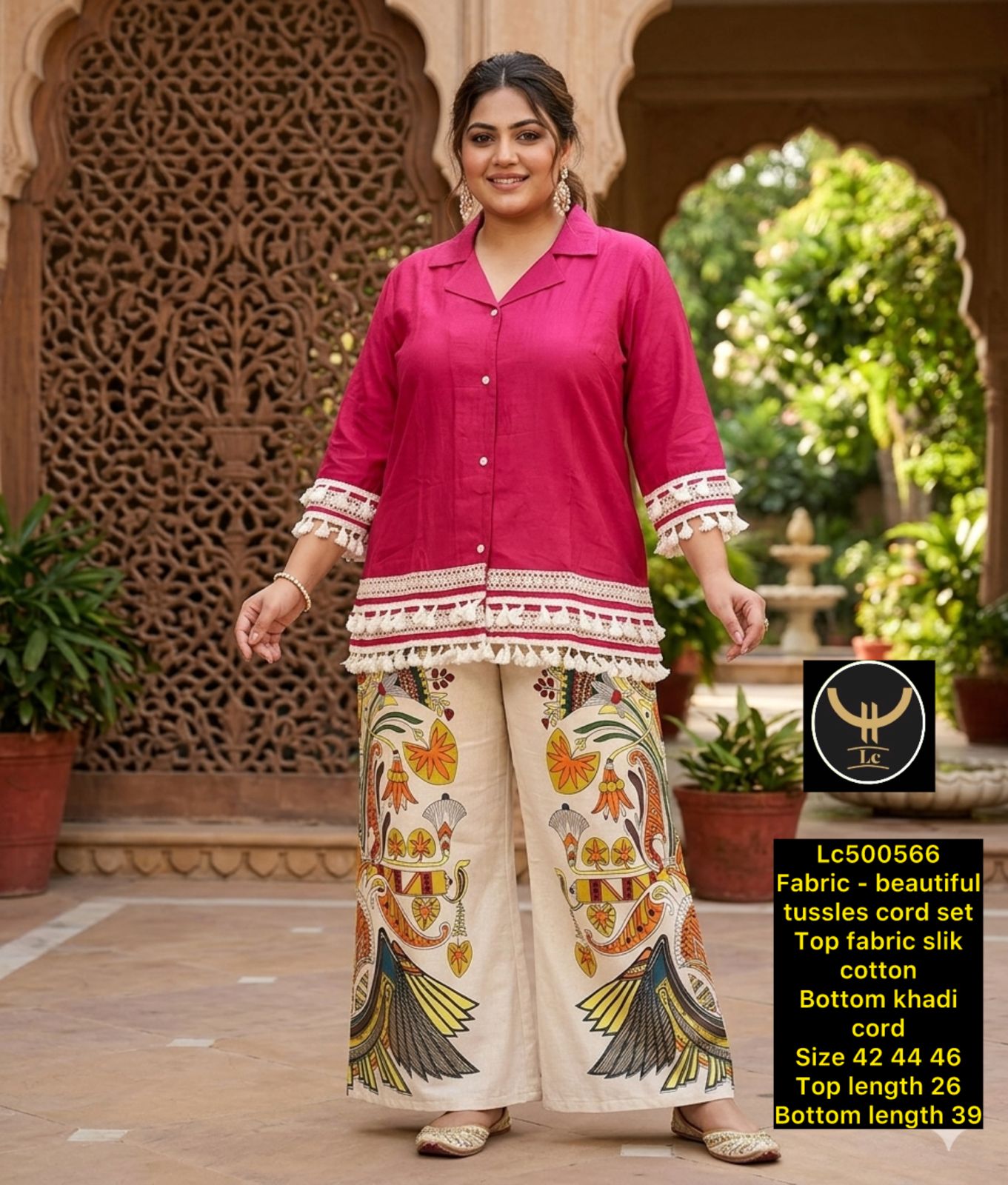 Women's Casual Cotton tussle Cord Set