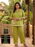 Women's Plus Size High-Waist Wide LPants & Top Cord Set