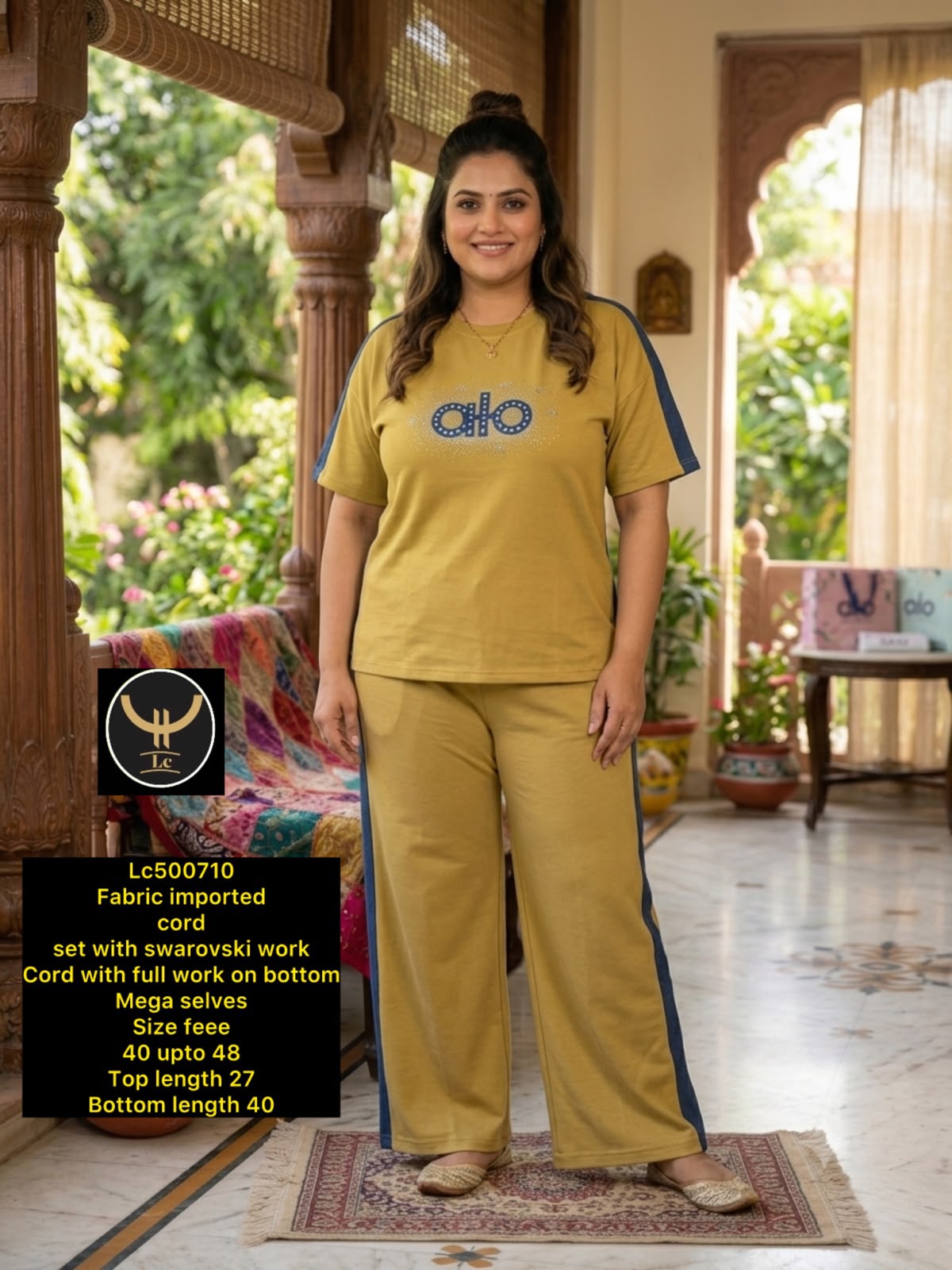 Stylish tshirts & Trouser Imported Set with Swarovski Work
