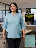 Mandarin Collar Formal & Casual Short Tunic Top for Women