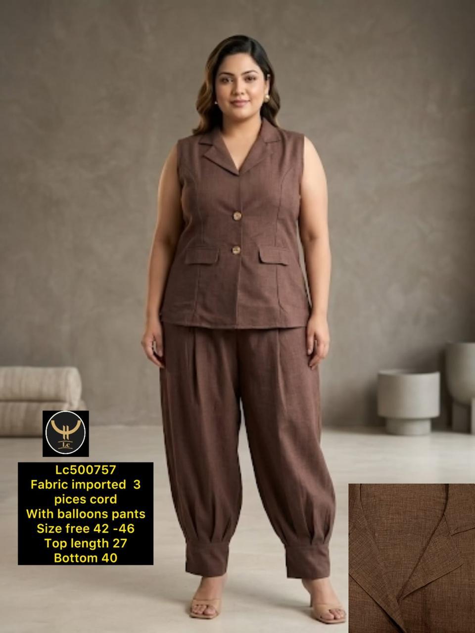 Women's Imported 3-Piece Co-Ord Set with Balloon Pants