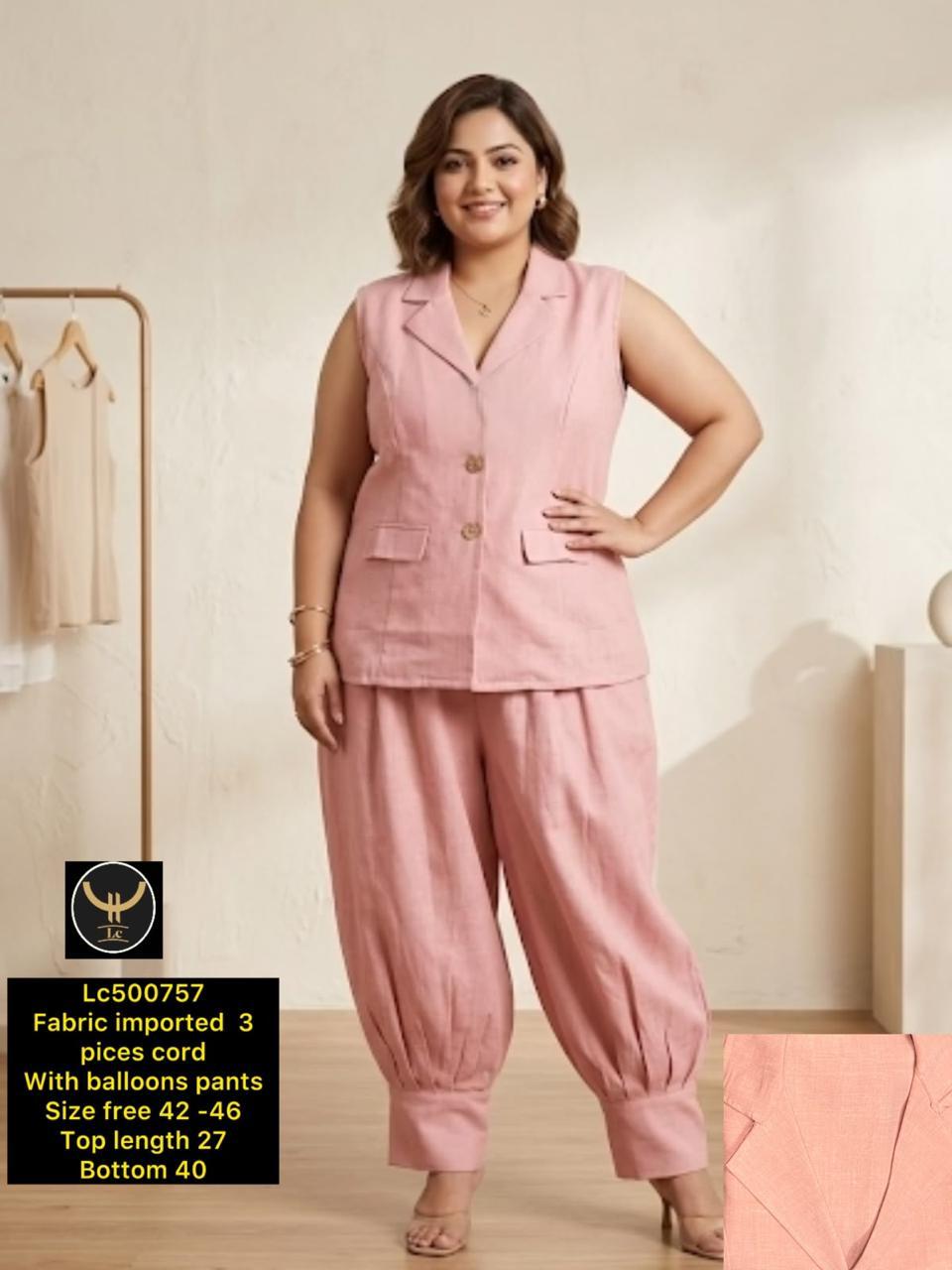 Women's Imported 3-Piece Co-Ord Set with Balloon Pants