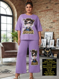 Women’s Printed Cotton Lycra Co-ord Set with Swarovski Embellishments