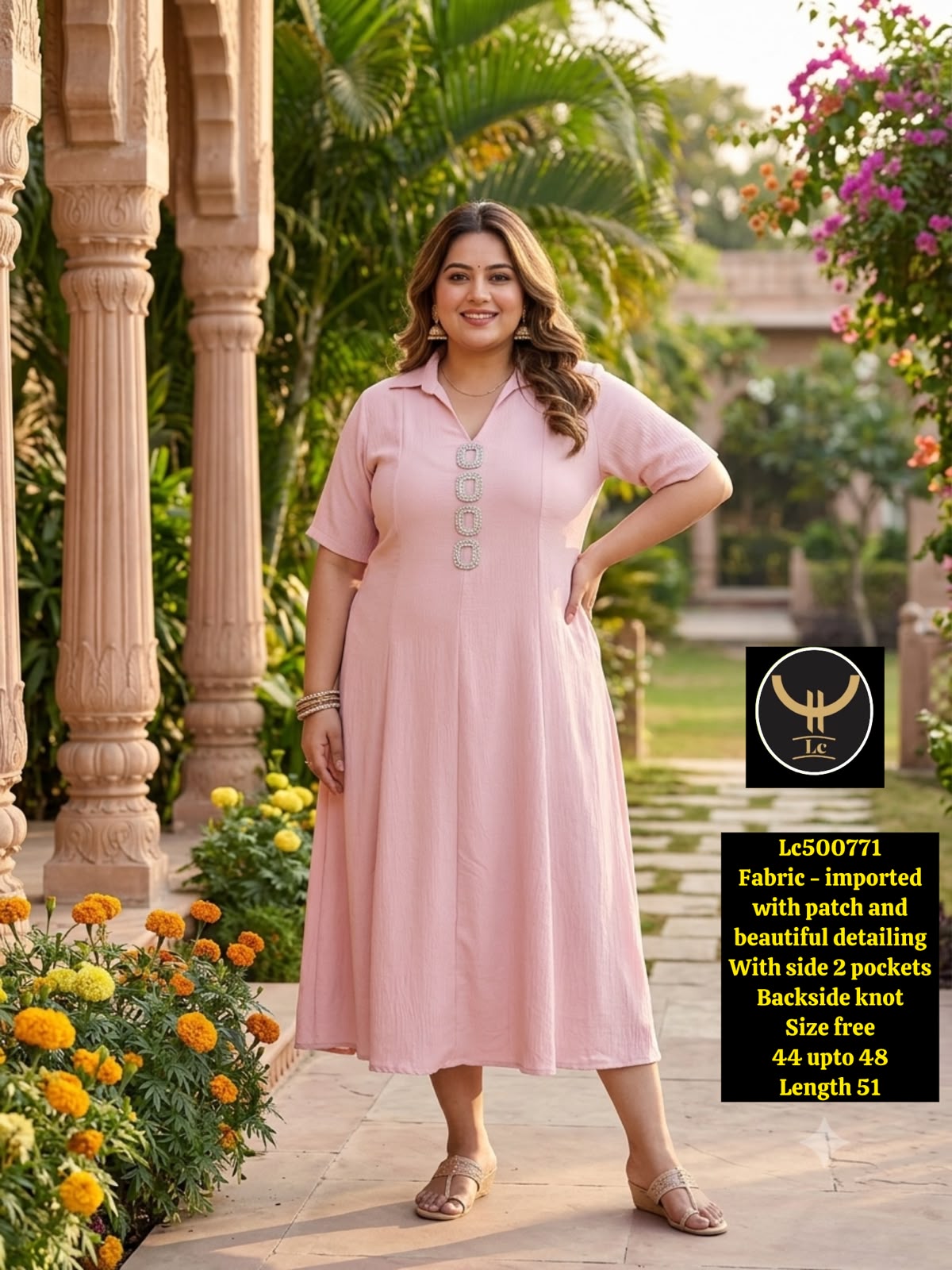 Elegant Everyday: Breathable  A-Line Long Dress with Adjustable Back Knot
