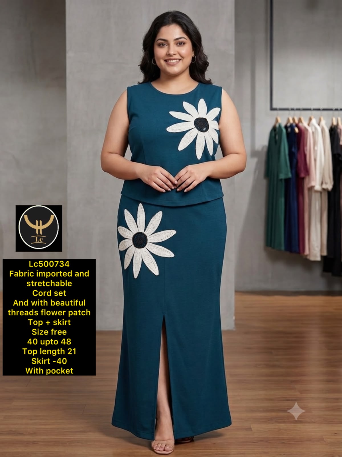 Premium Flower Patch skirt Co-Ord Set