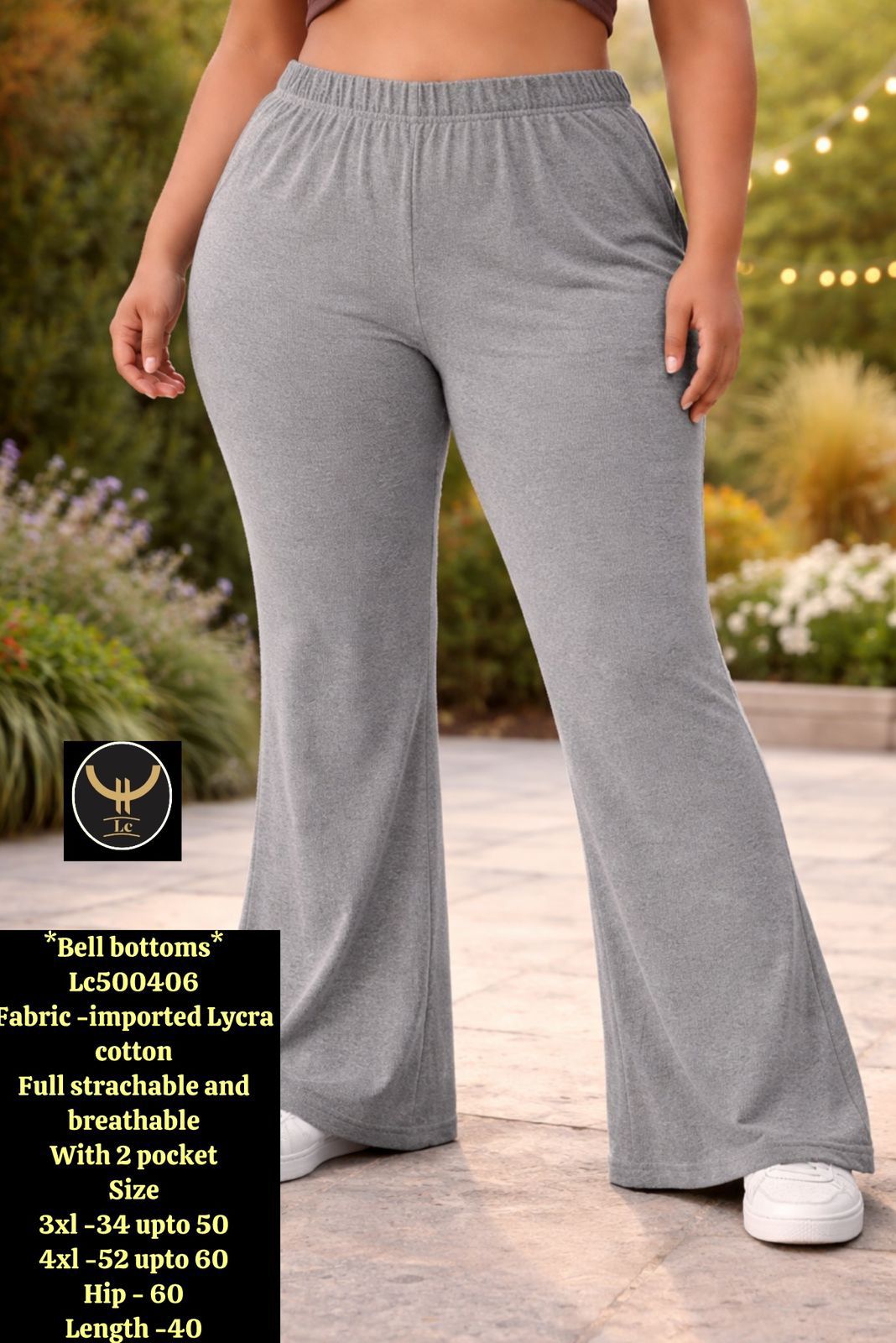Trendy Bell Bottom-Stretchable-2 Pockets-Plus Size Friendly