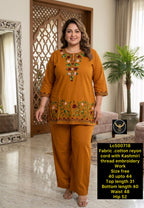 Resham  Embroidered  Rayon Co- ord set