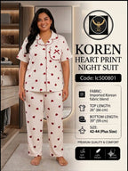 Introducing our super soft Korean Heart Print Night Suit Collection