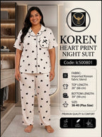 Introducing our super soft Korean Heart Print Night Suit Collection