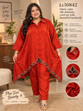 Gorgeous Satin Silk Shimmer Co-Ord Set with Handwork 