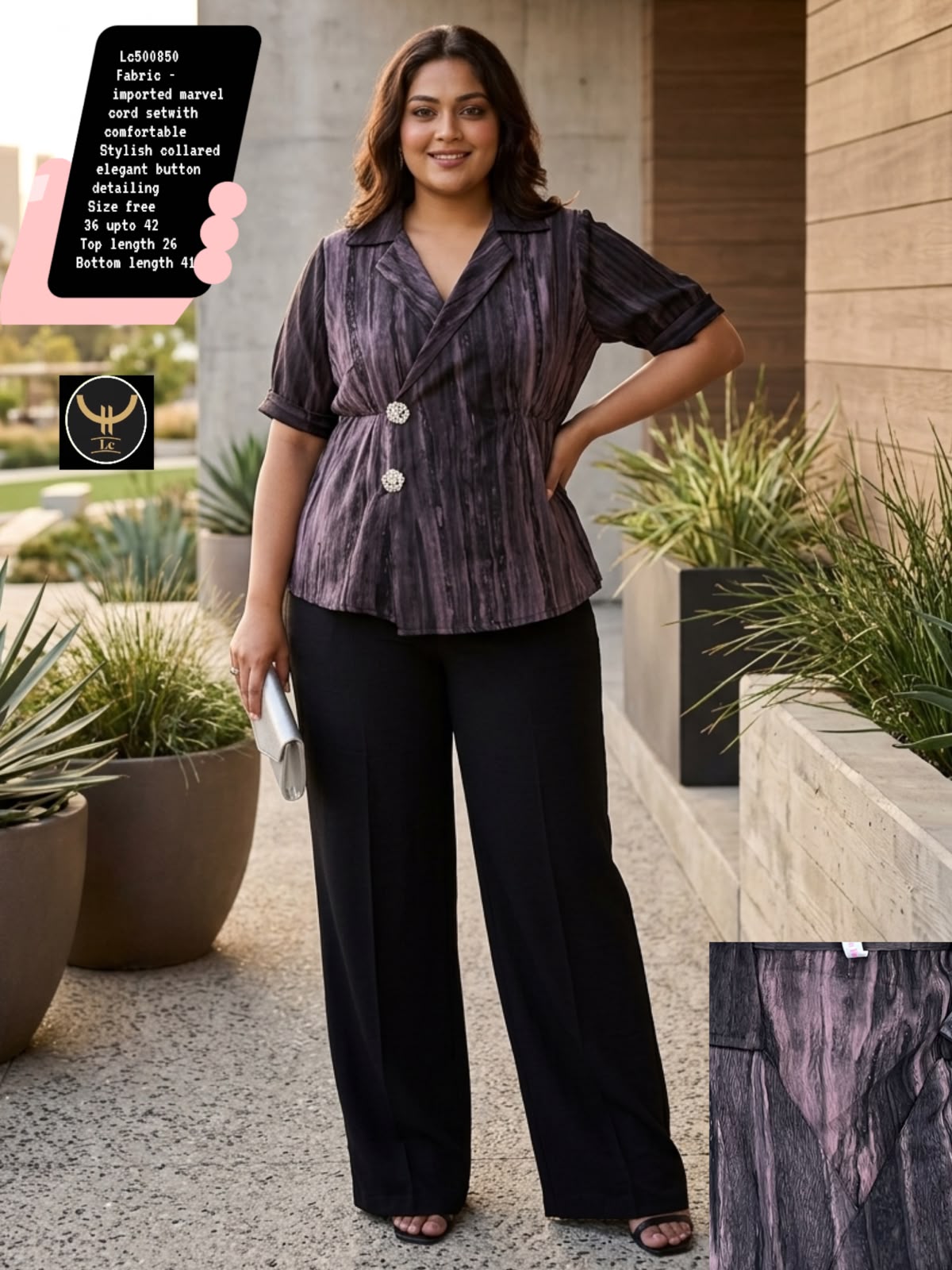 Women's Elegant Imported Marvel Collared Co-Ord Set