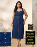 Oversized Western Style Denim Tunic Dress for Women