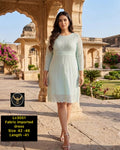 Pastel Mint Green Lace Imported Knee-Length Dress