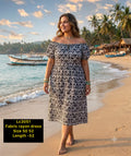Plus Size Monochrome Off-Shoulder Rayon Maxi Dress