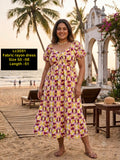 Plus Size Floral Print Rayon Midi Dress