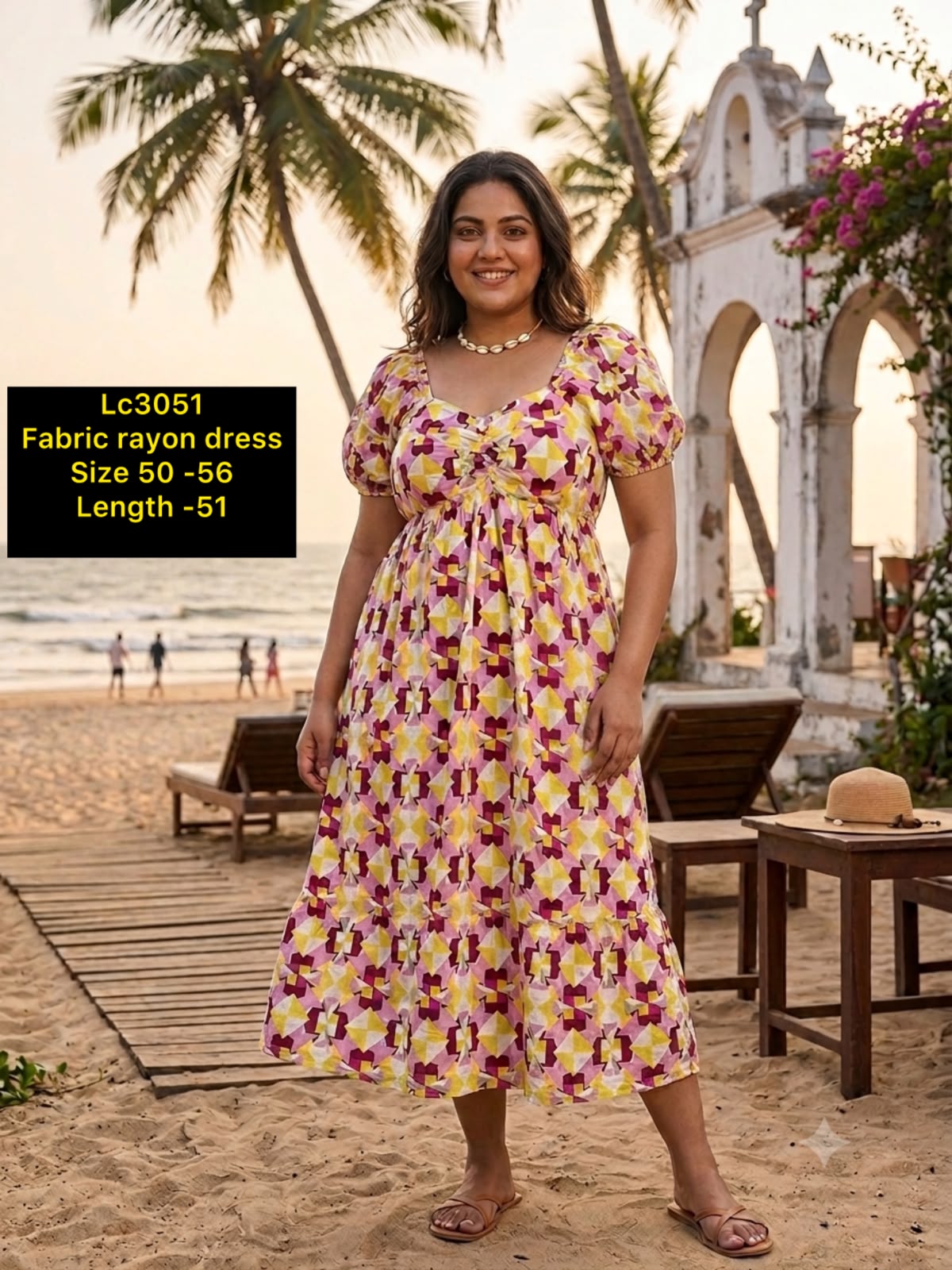 Plus Size Floral Print Rayon Midi Dress