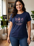 Typography Slogan Cotton Hosiery T-Shirt (Size 42-48)
