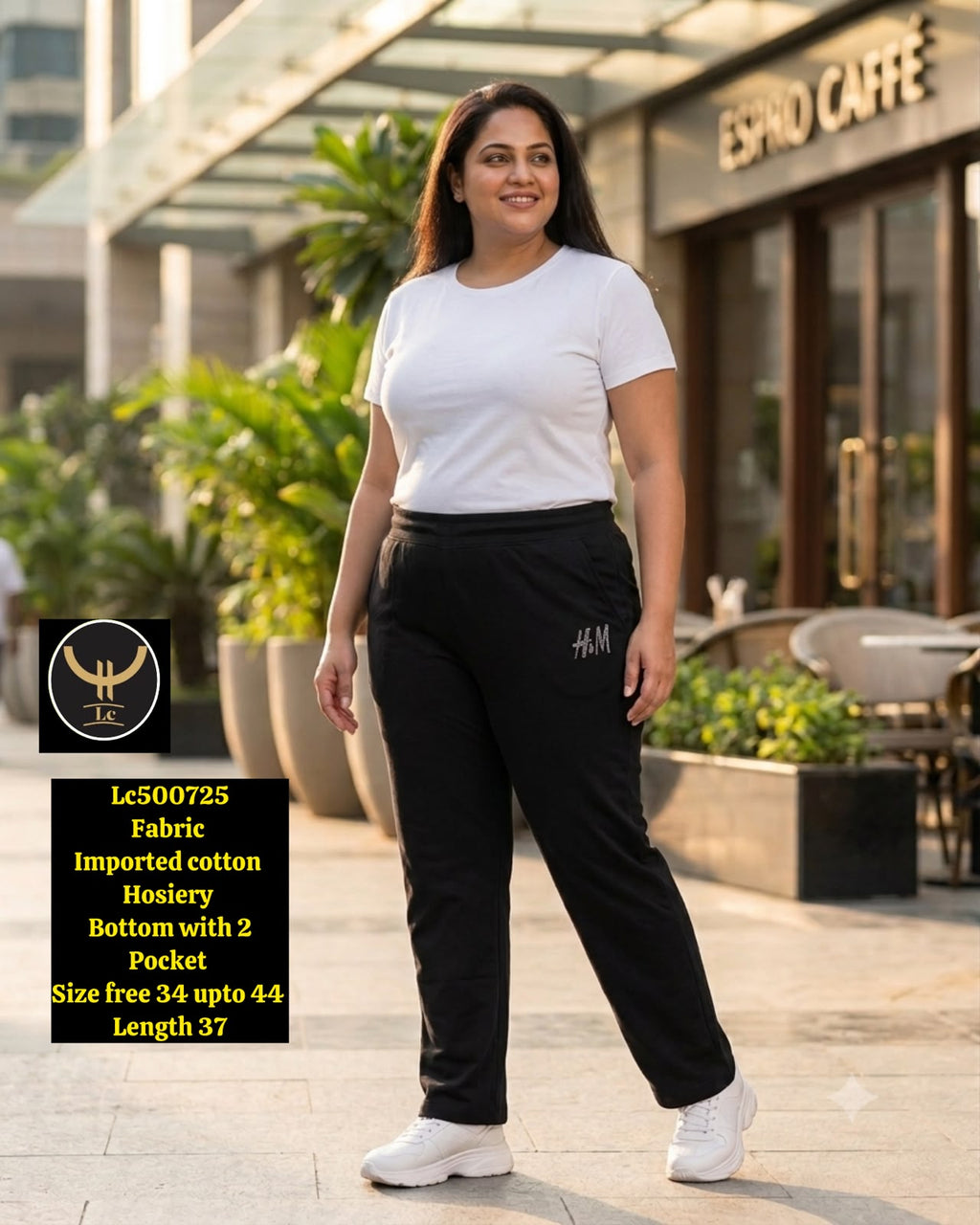 Imported Cotton Hosiery Track Pants with Drawstring & 2 Pockets