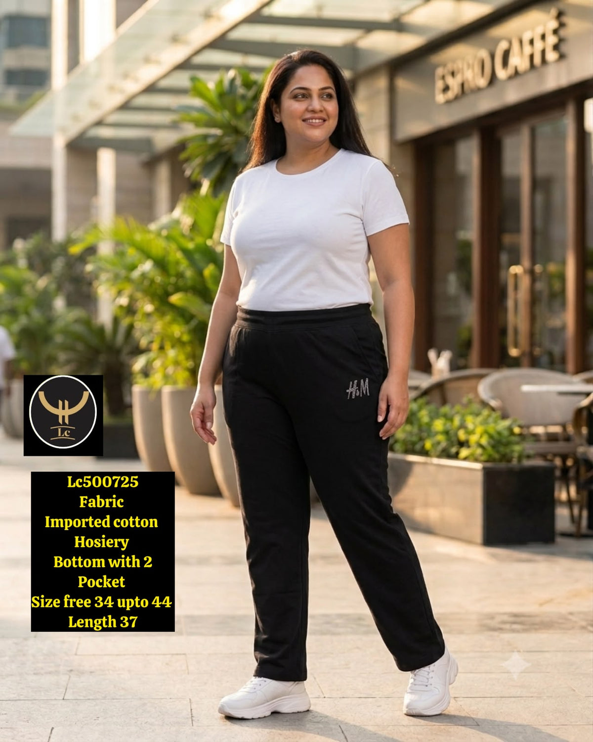 Imported Cotton Hosiery Track Pants with Drawstring & 2 Pockets