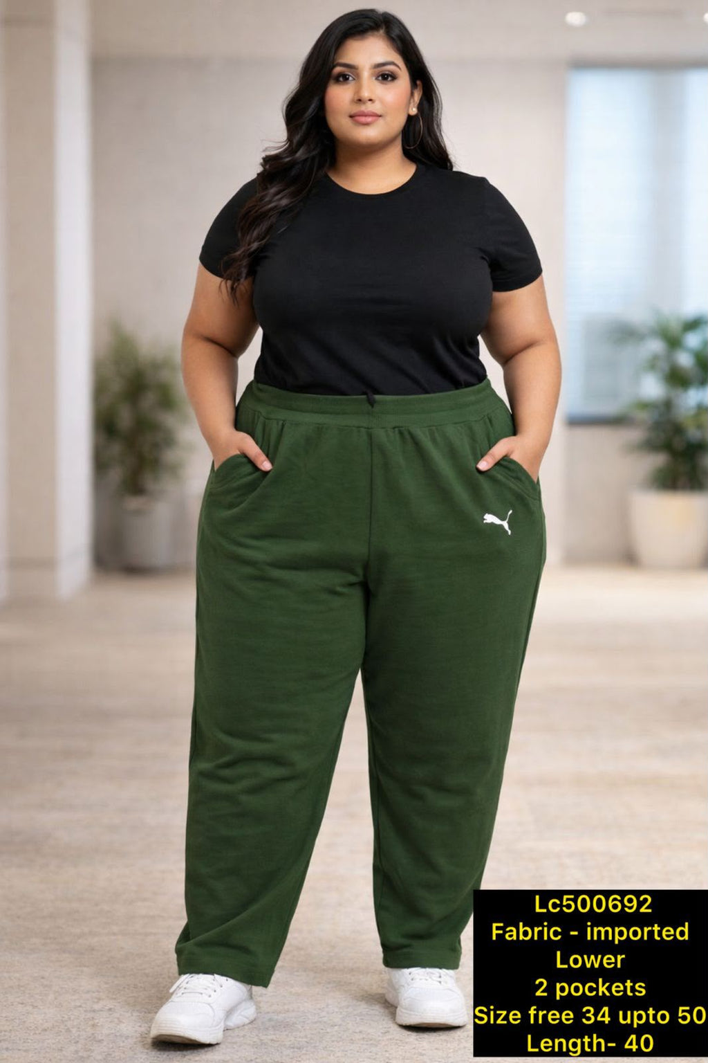 Imported Cotton Hosiery Track Pants with Drawstring & 2 Pockets