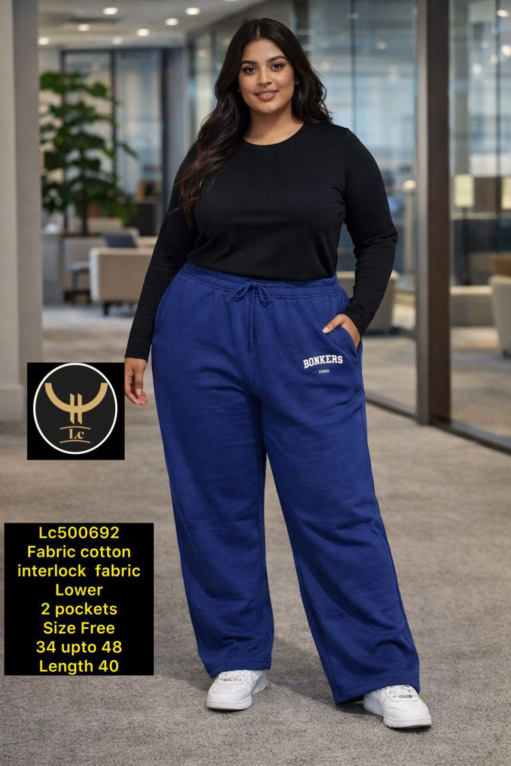 Imported Cotton Hosiery Track Pants with Drawstring & 2 Pockets