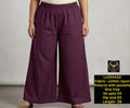 Plus Size Cotton Rayon Wide Leg Palazzo Pants with Pockets
