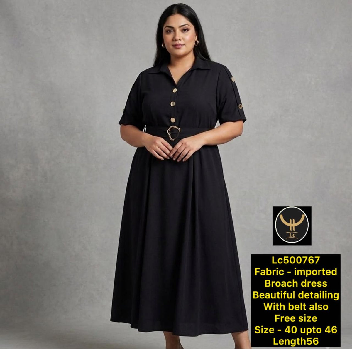 Elegant Plum Notch-Collar Brooch Maxi Dress