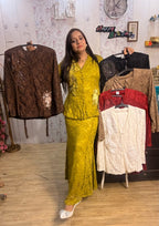Elegant Power Net Skirt Co-Ord Set with Designer Flower Patch