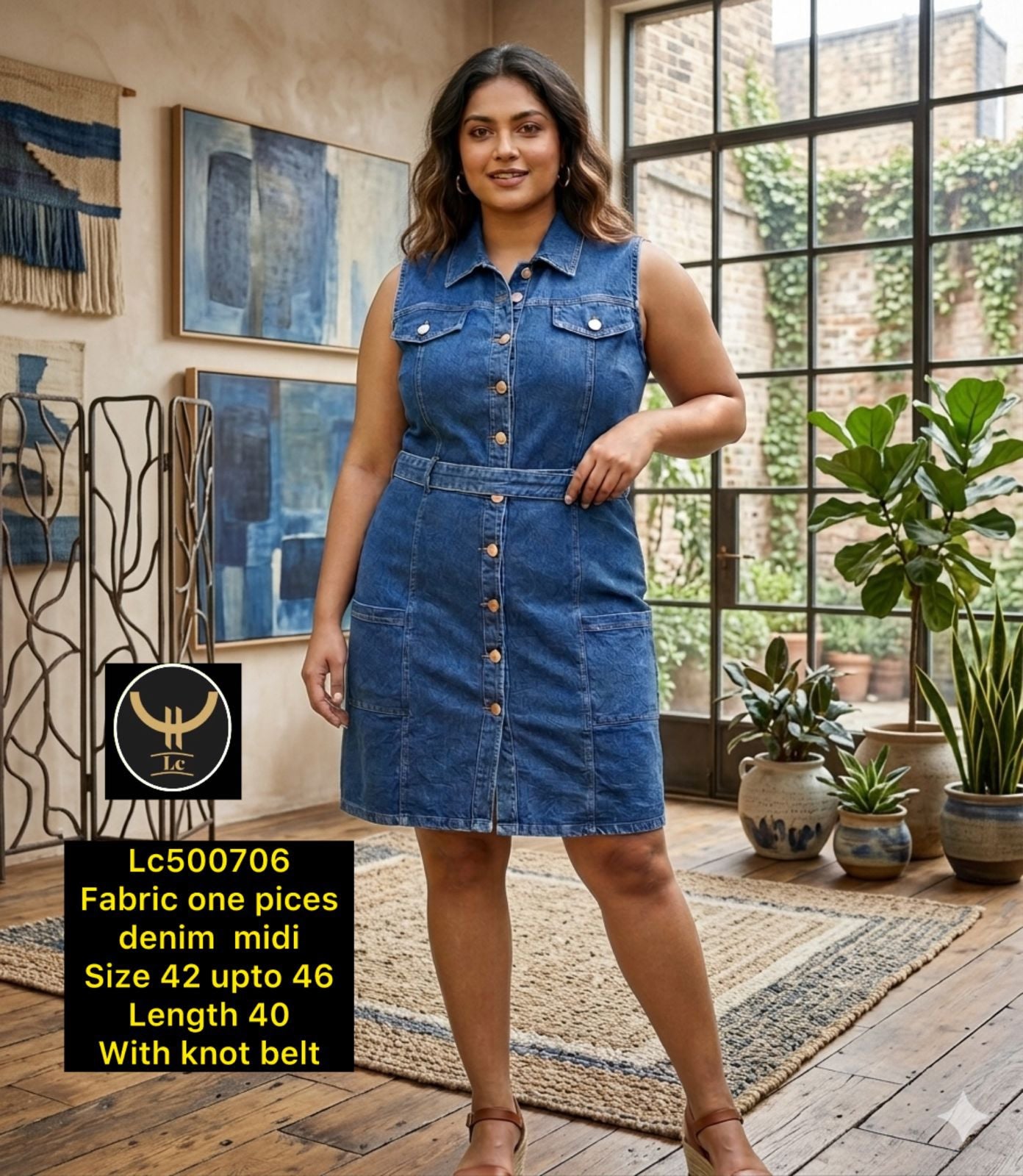 Signature Denim Midi Dresses