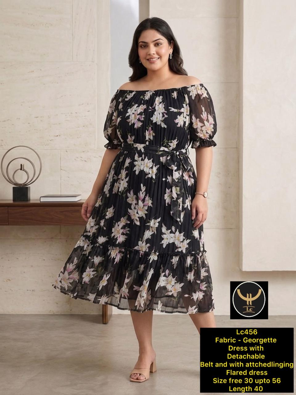 Tropical Printed Flowy Georgette Tiered Maxi Dress