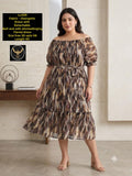 Tropical Printed Flowy Georgette Tiered Maxi Dress