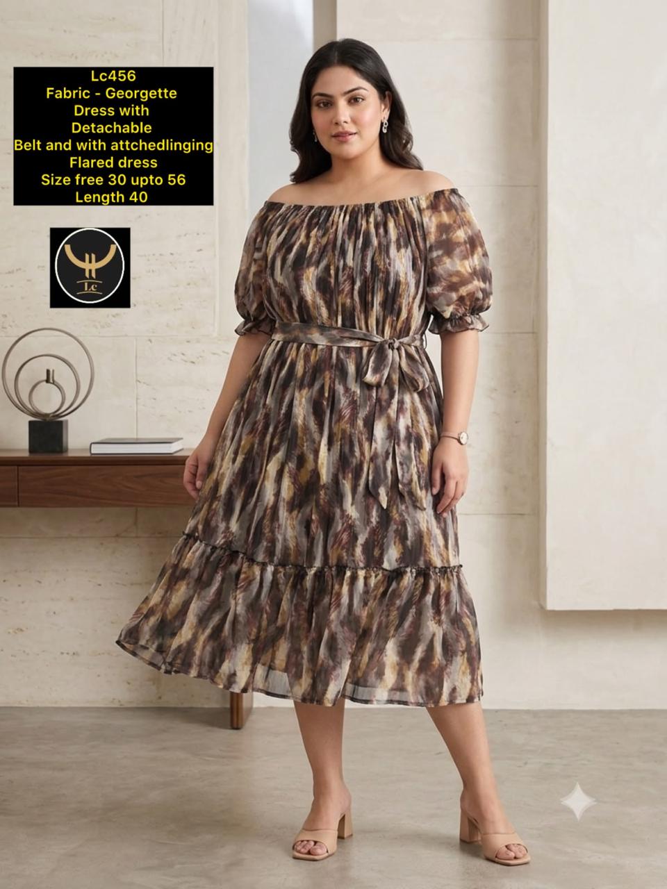 Tropical Printed Flowy Georgette Tiered Maxi Dress