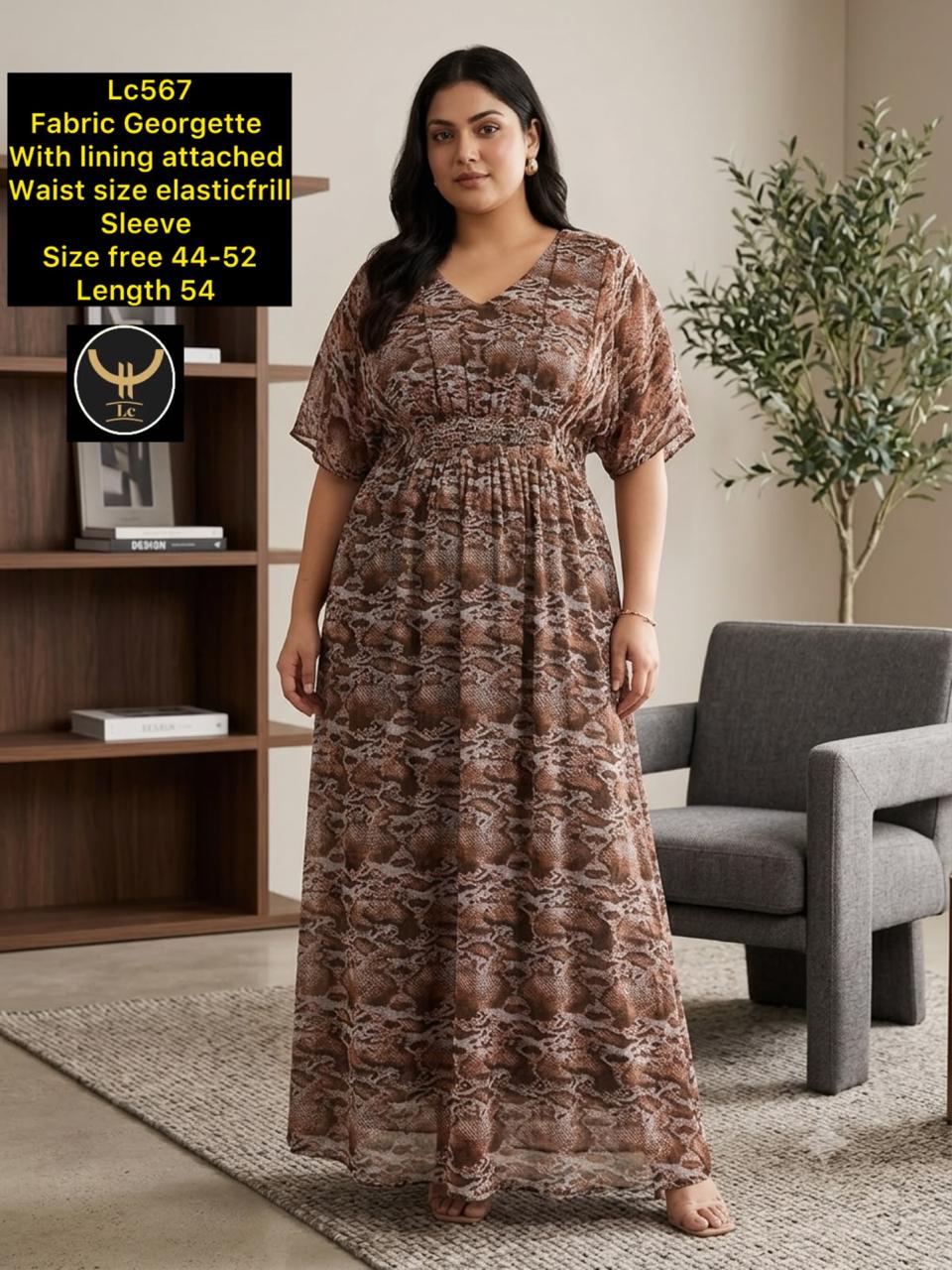 Tropical Printed Flowy Georgette Tiered Maxi Dress