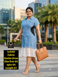 Frill denim dress