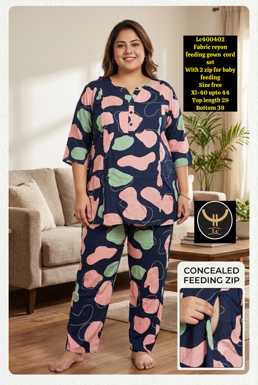Women's Maternity Cord Set with Concealed Feeding Zips & Elastic Waist Pants